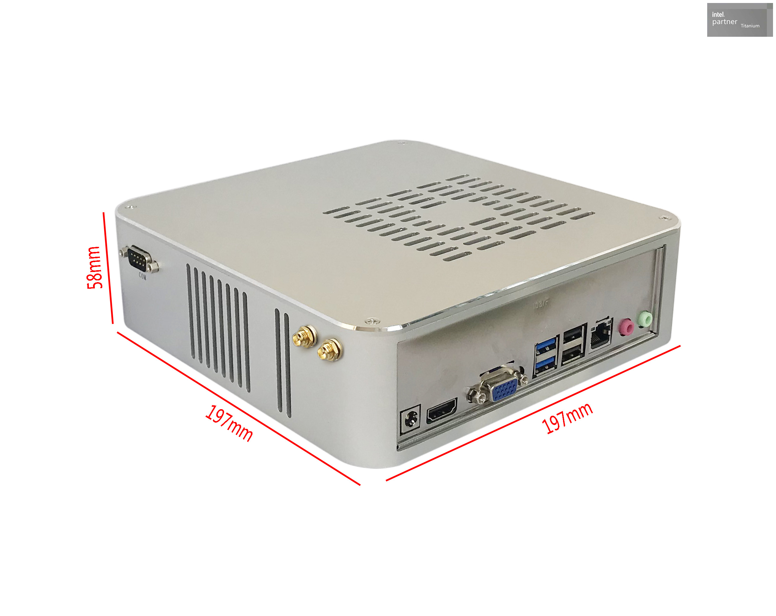 DC19V High performance Industrial PC U9-185H, DDR5 96GB RAM, M.2 NVME 2TB, WIFI, Windows 10/11 USB,RJ45,COM RS232,for Artificial counter