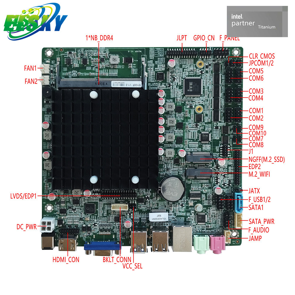 Compact Embedded Fanless Motherboard for Intelligent City, Financial, Retails, Transportation and Commercial Display