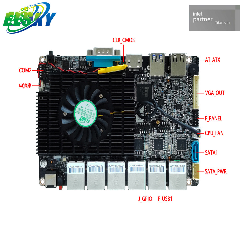 Efficient 6*RJ45-LAN Ports Motherboard for Computing, Intelligent Network Security, Commercial Display