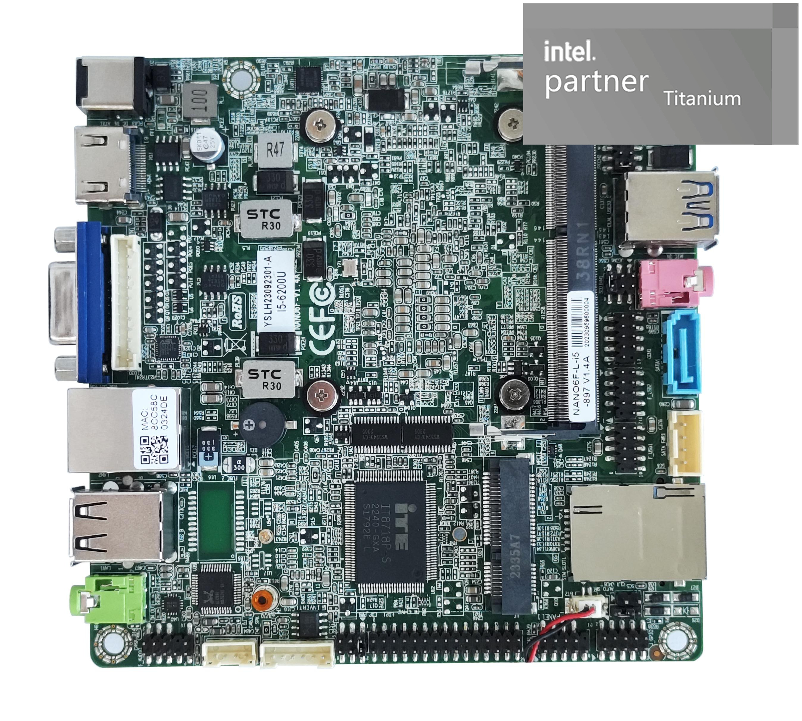Motherboard with i5-7267U processor Nano-itx Form Factor core i5 dual cores 3.1GHz DDR4 16GB RAM M.2 1TB SSD