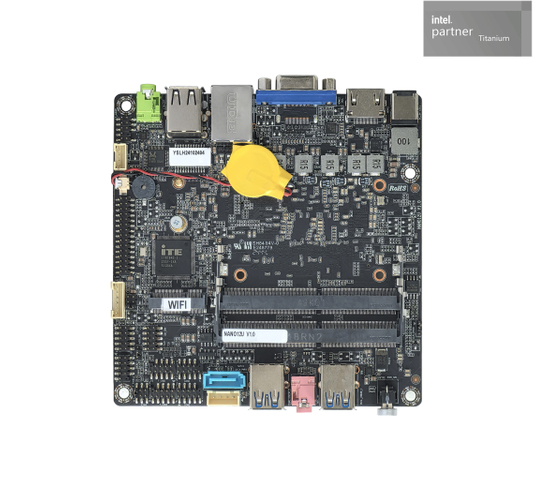 Intel 13Gen NANO motherboard with HDMI DP Dual Display M.2 Type-C Support 9V-24V Power Max 32GB RAM for Business Computer