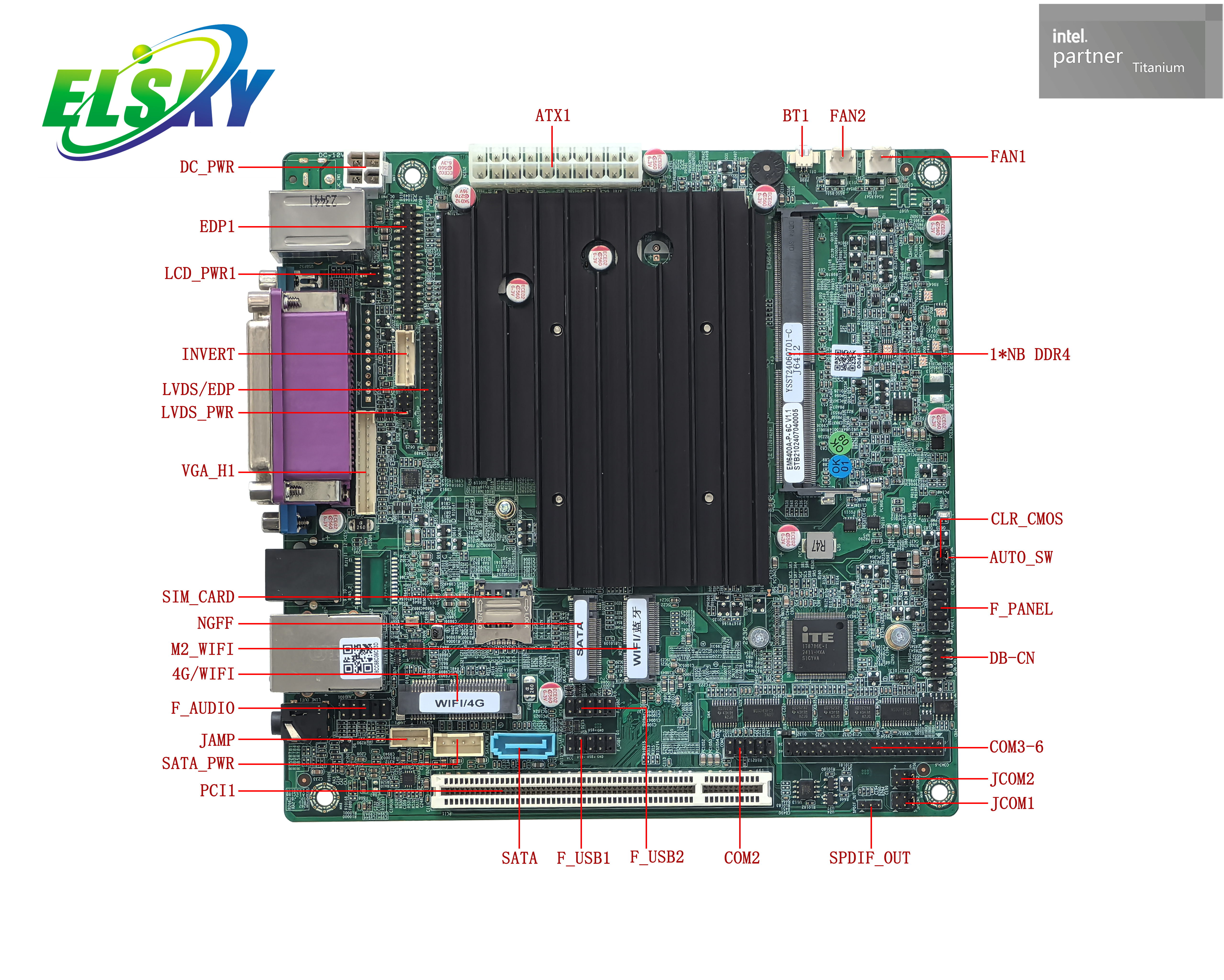 Industry low power consumption J6412 motherboard for sale from factory