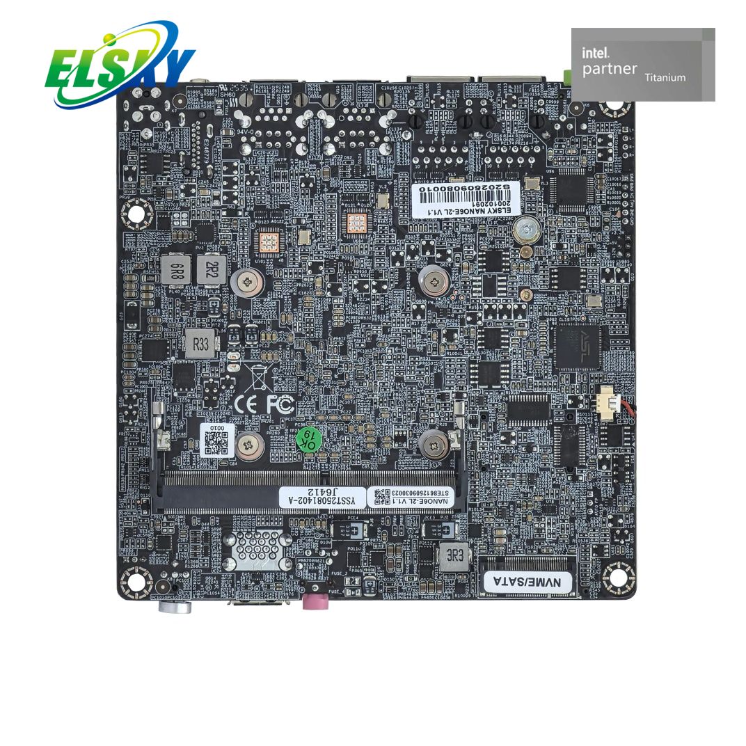 J6412 Quad-Core NANO-ITX Industrial Board 4x 2.5GbE 4K HDMI M.2 SSD 12V/19V
