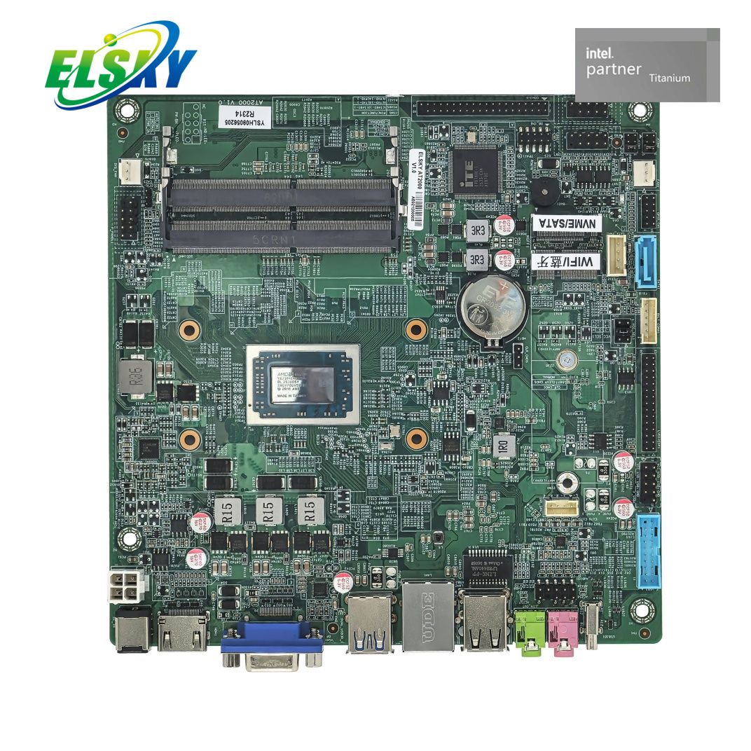 AMD Ryzen R2000 Motherboard DDR4 Dual LAN 4K HDMI DP 12V/19V M.2 Type-C