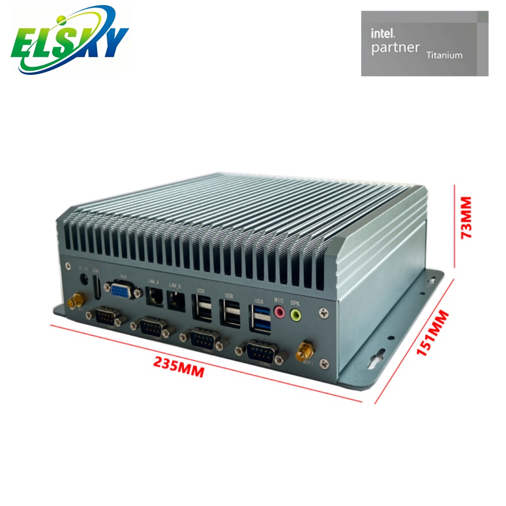 Fanless Industrial Mini PC with 4inch Motherboard Intel 8/10th Gen & Multi-LAN