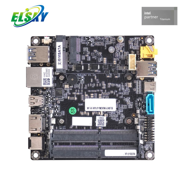  산업용 NUC 보드 8세대 듀얼 DDR4 최대 64GB HDMI Mini-DP MSATA Type-C